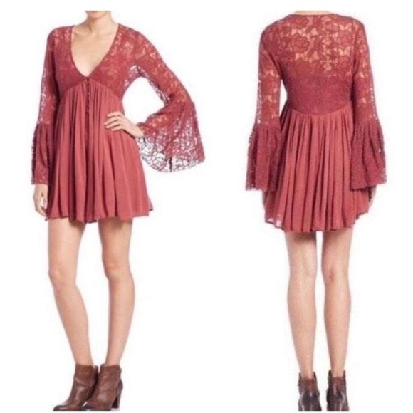 Free People Dresses & Skirts - Free People | “With Love From India” Bell-Sleeve Mini Dress